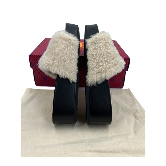 ✨ Tory Burch Faux-Shearling Double T Flatform Slides | NWT | Size 5 - Picture 11 of 15